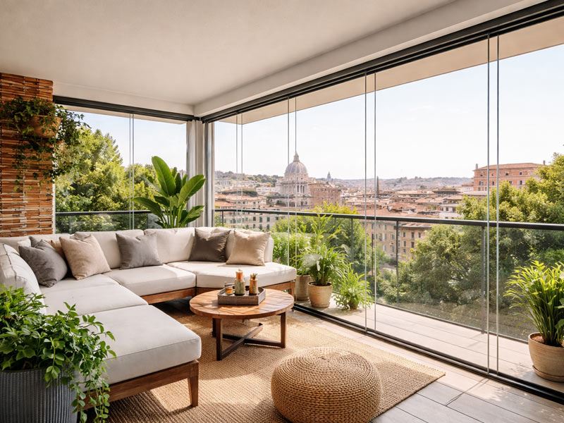 Chiudere il balcone con vetrate: vantaggi, permessi e soluzioni veranda